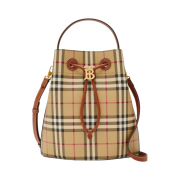 Burberry Small TB Leather Bucket Bag Brown