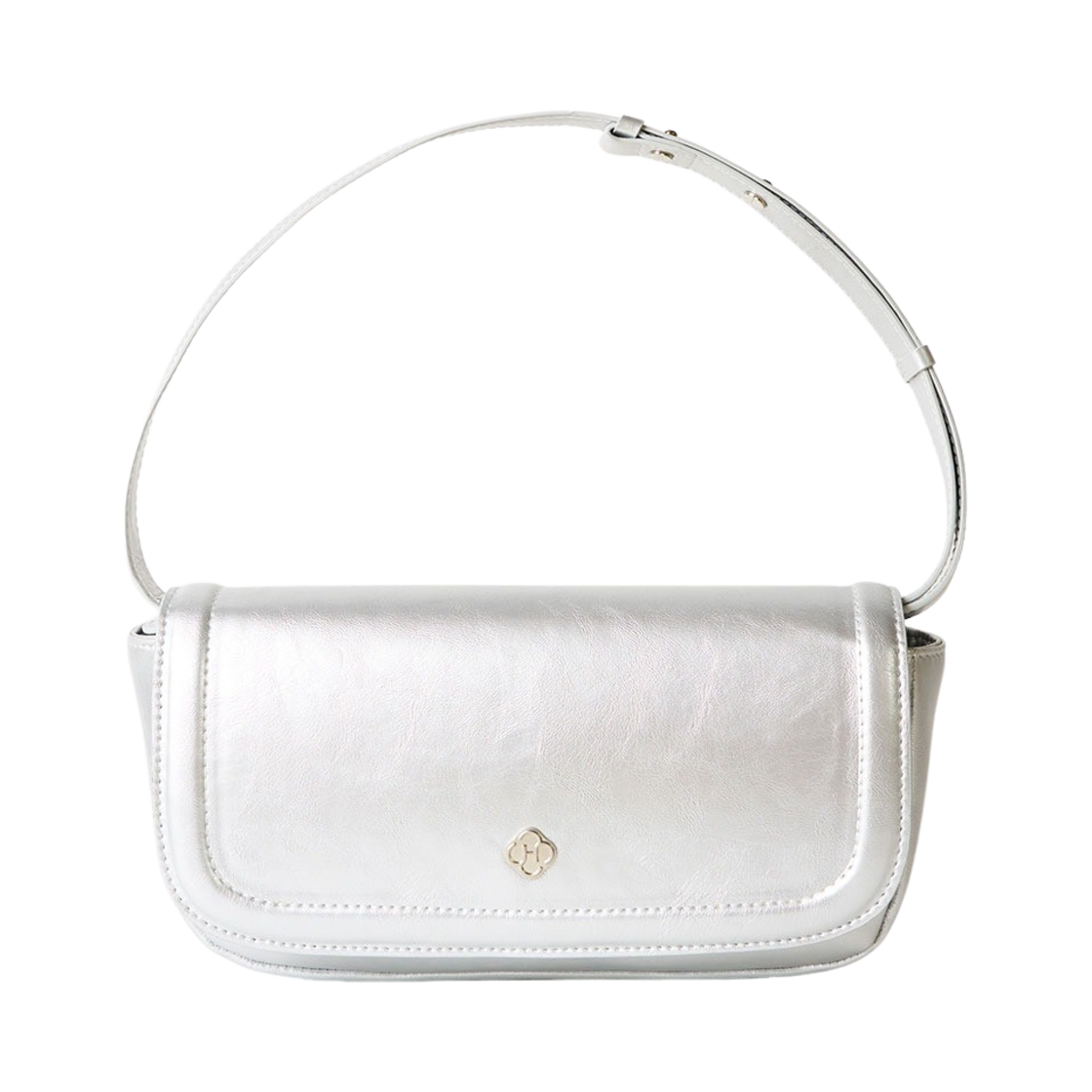 H232M3SV Heeari Women Peony Baguette Bag Silver