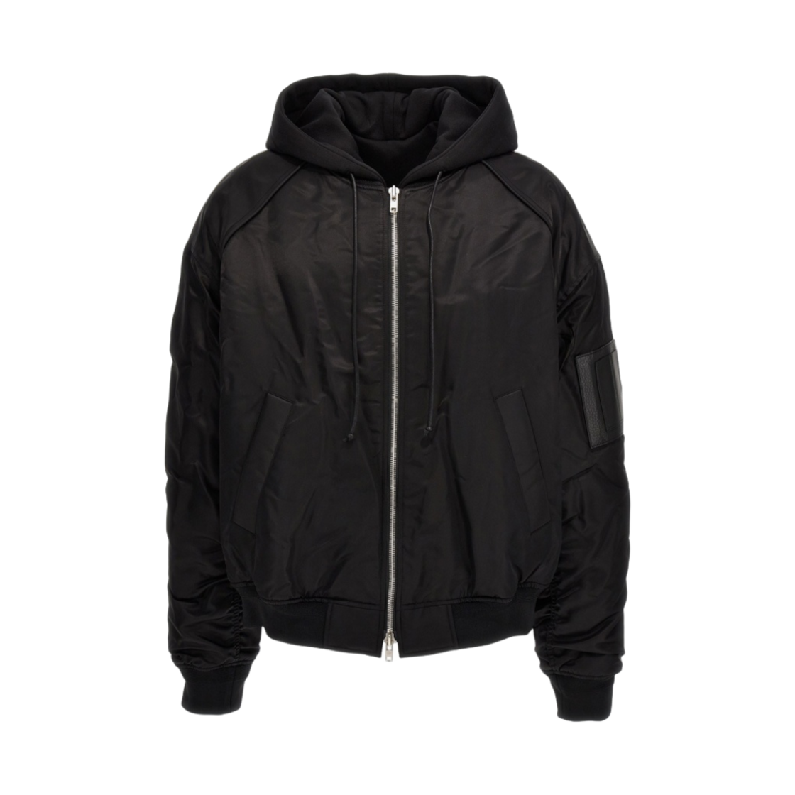 준지 저지 후드 디테처블 MA-1 점퍼 블랙 - 23FW(Juun.J Jersey Hood Detachable MA-1 Jumper Black - 23FW)