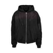 Juun.J Jersey Hood Detachable MA-1 Jumper Black - 23FW