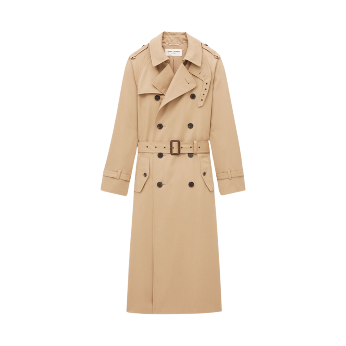 생로랑 트렌치 코트 개버딘 세이블
