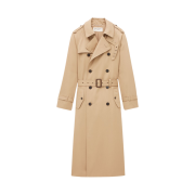 Saint Laurent Trench Coat In Gabardine Sable
