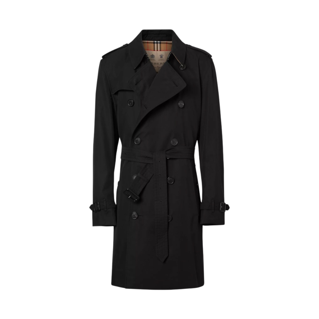 버버리 미드 렝스 켄싱턴 헤리티지 트렌치 코트 블랙(Burberry The Mid-Length Kensington Heritage Trench Coat Black) - 1