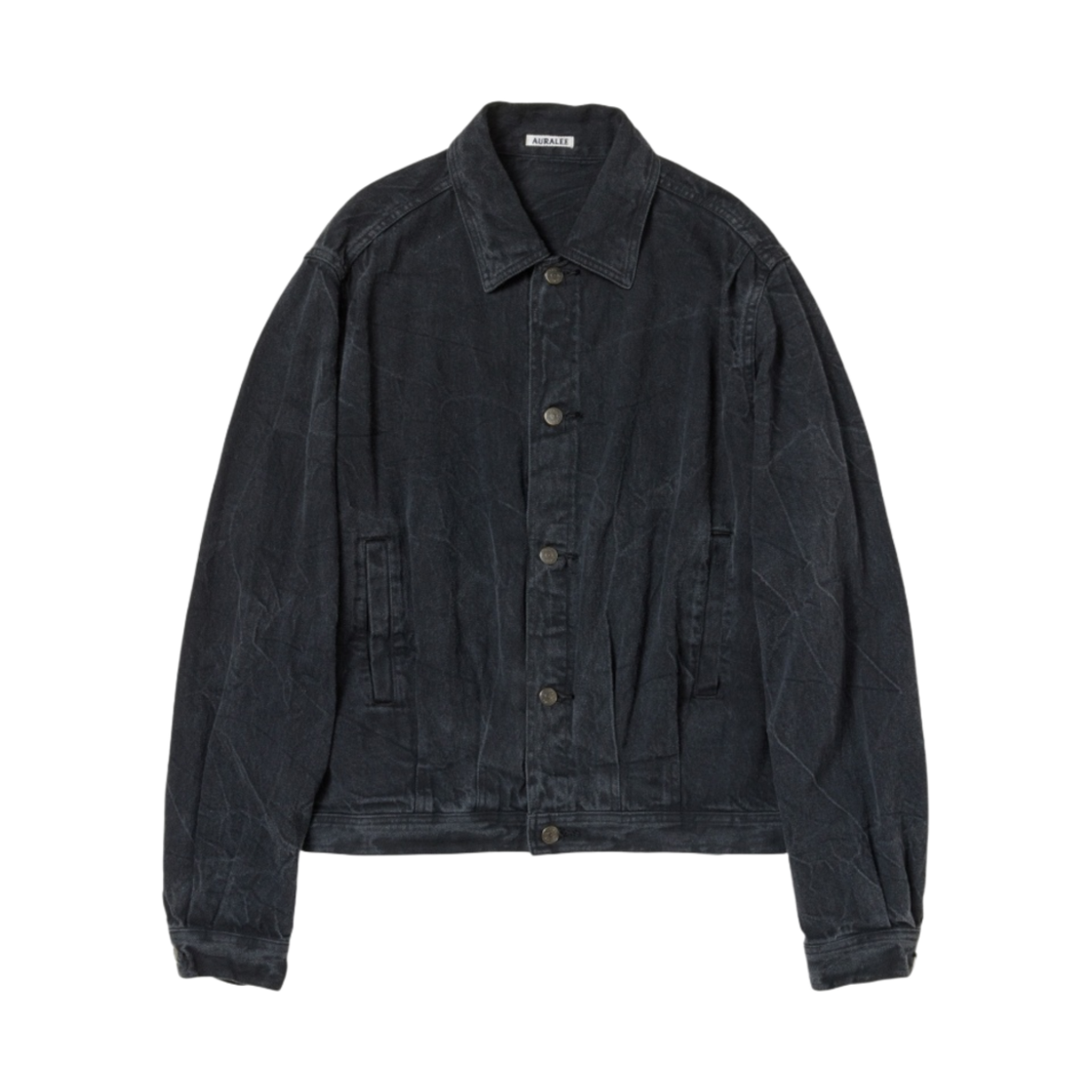 오라리 셀비지 페이디드 라이트 데님 블루종 라이트닝 이펙트 블랙 - 23SS(Auralee Selvedge Faded Light Denim Blouson Lightning Effect Black - 23SS)