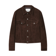 Tonywack Suede Cropped Trucker Dark Brown