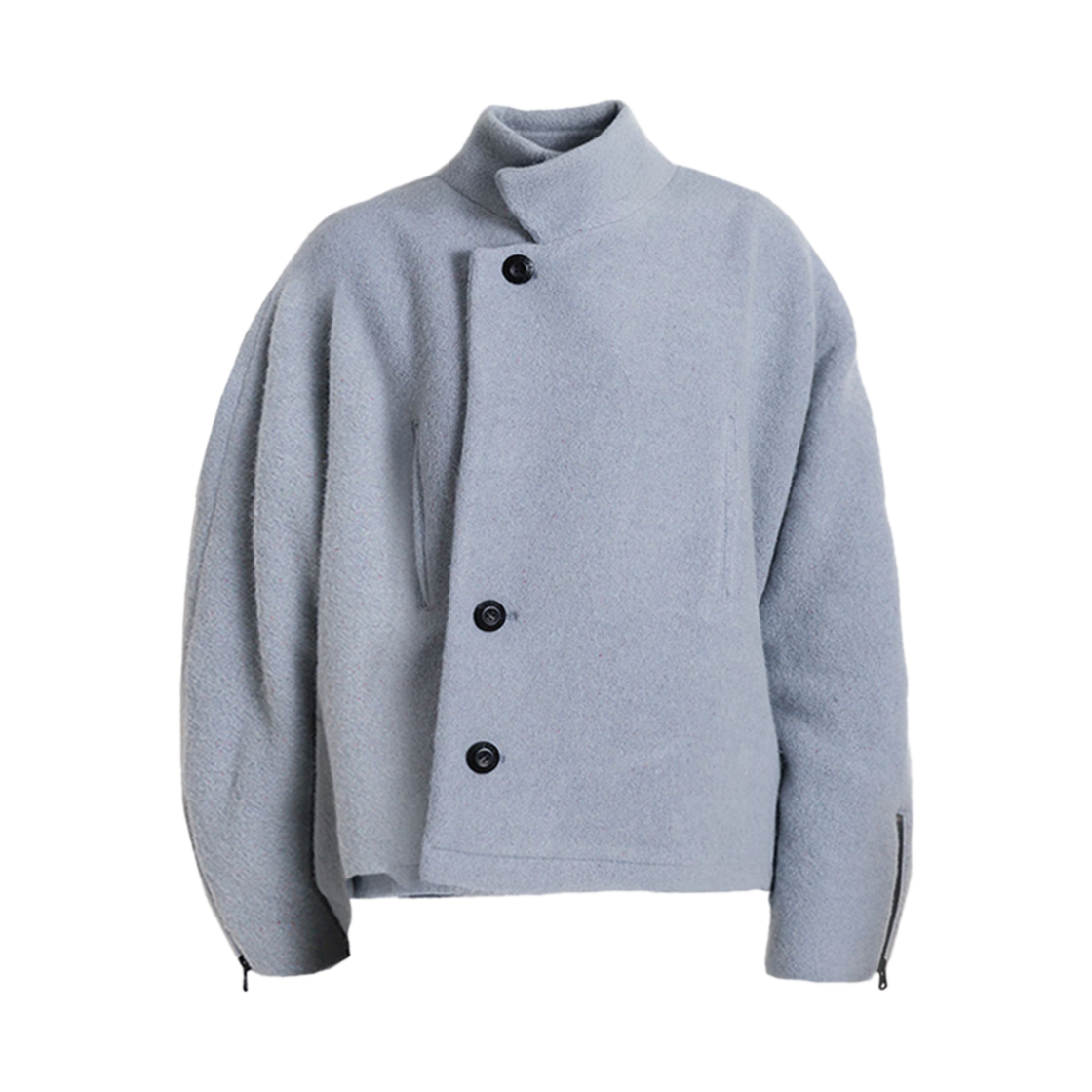 24FW-DBSCSB Traktat Double^2 Breasted Wool Alpaca With Silk Short Coat Skyblue