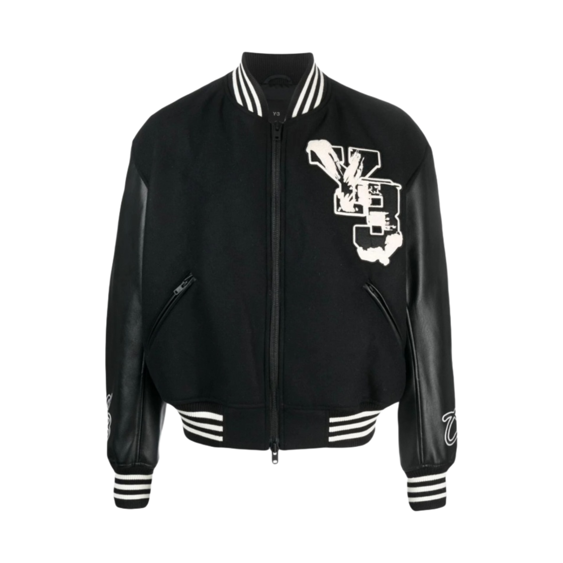 IQ2133 Y-3 Letterman Jacket Black