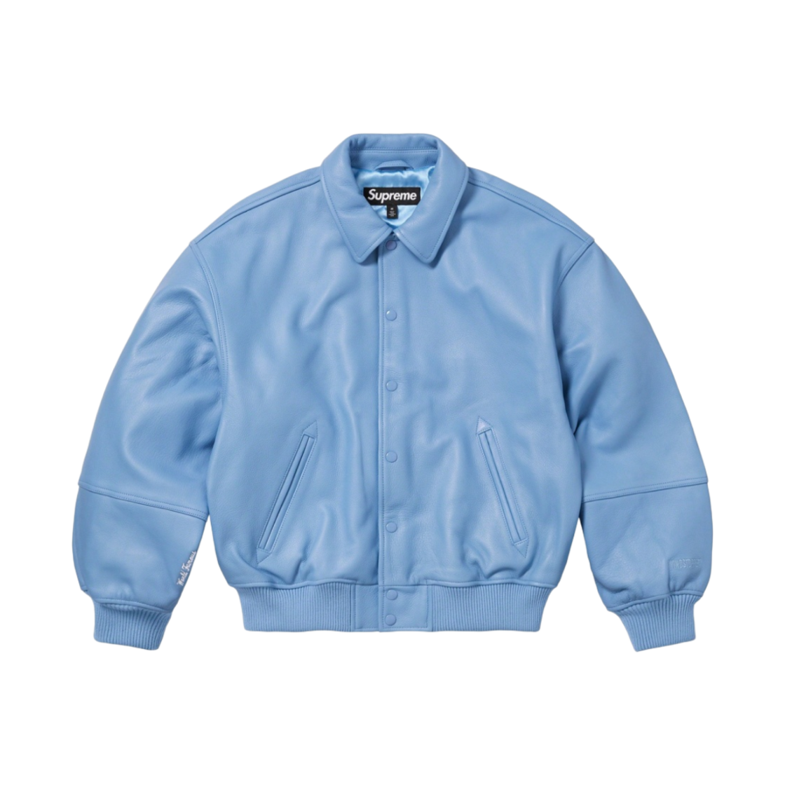 슈프림 고어텍스 인피니움 윈드스토퍼 레더 바시티 자켓 라이트 블루 - 23FW