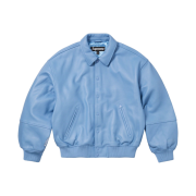 Supreme Gore-Tex Infinium Windstopper Leather Varsity Jacket Light Blue - 23FW