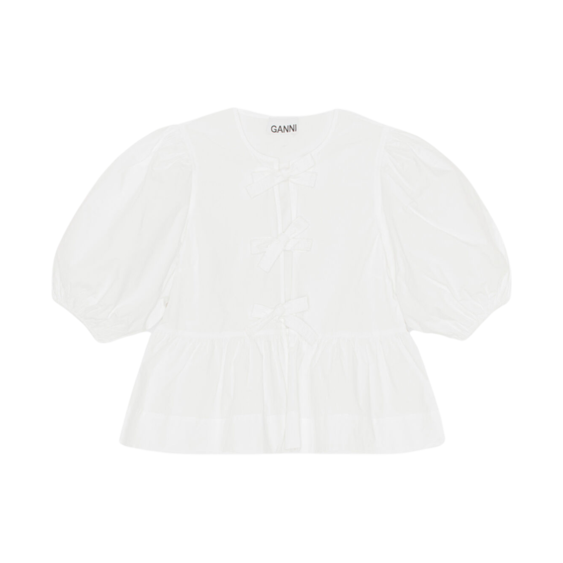 (W) 가니 코튼 포플린 블라우스 브라이트 화이트