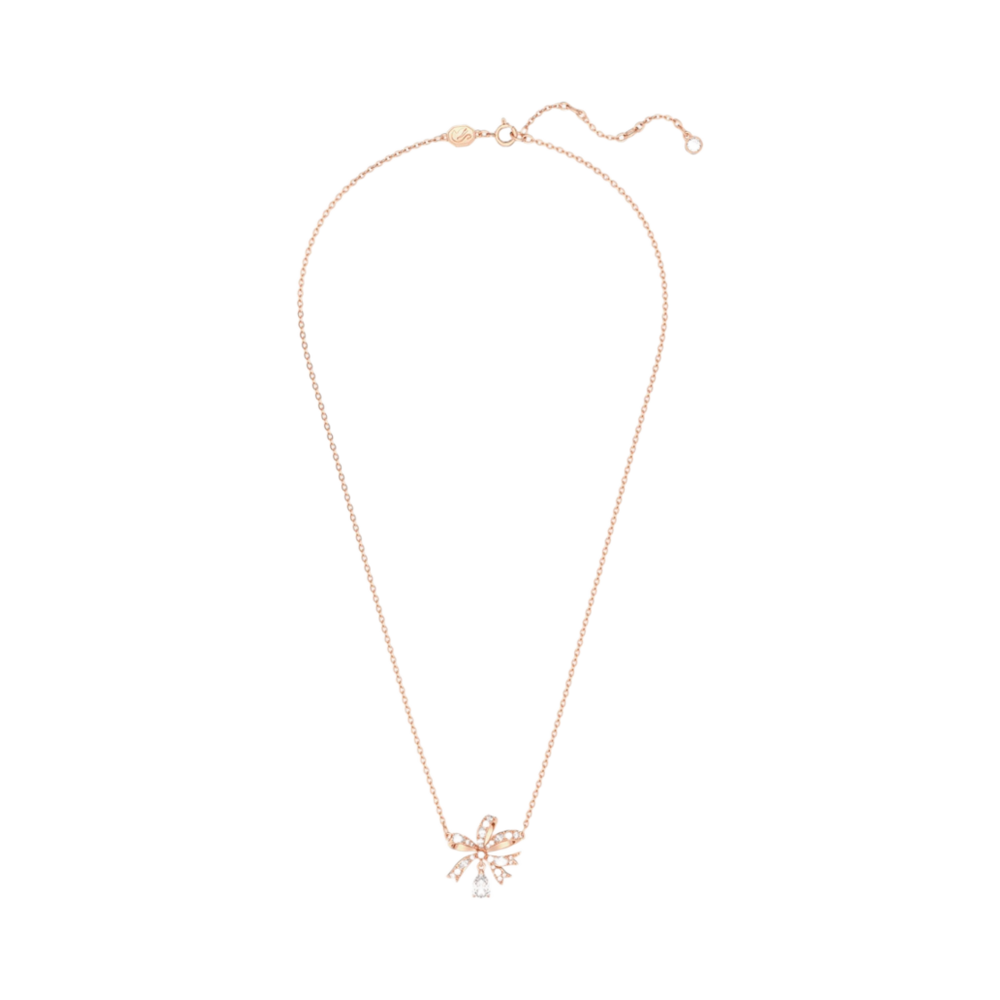 5656741 (W) Swarovski Volta Necklace Bow Small White Rose Gold Plated