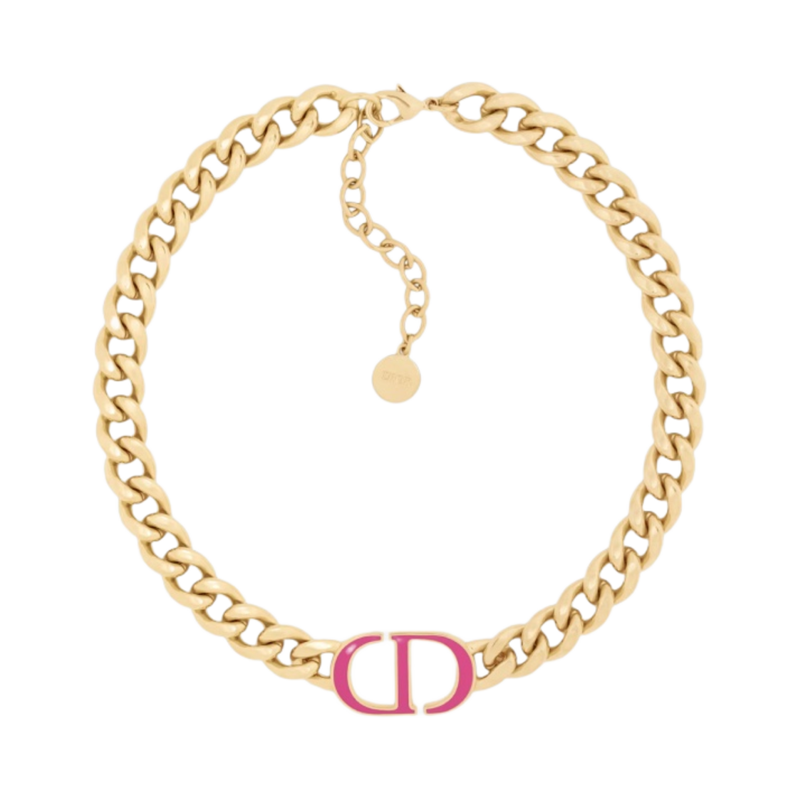 (W) 디올 30 몽테뉴 초커 골드 피니쉬 메탈 라니 핑크 래커((W) Dior 30Montaigne Choker Gold Finish Metal Rani Pink Lacquer) - 1