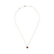 (W) Van Cleef & Arpels Sweet Alhambra Heart Pendant Rose Gold Carnelian