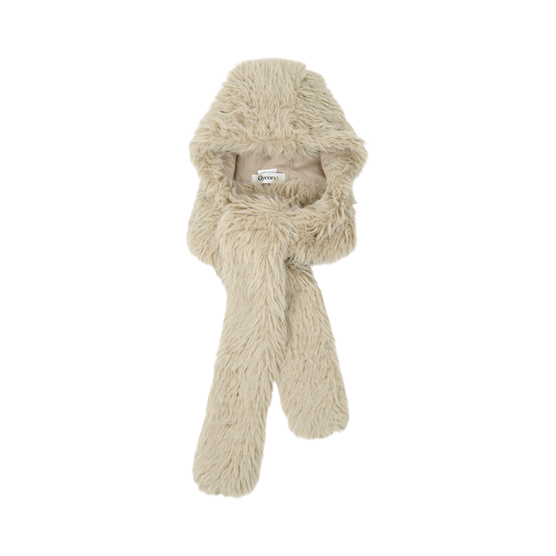 경 퍼 보닛 머플러 베이지(Gyeong Fur Bonnet Muffler Beige)