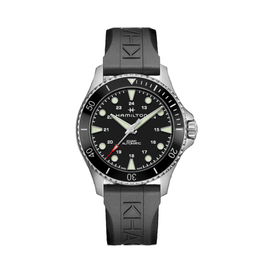 해밀턴 카키 네이비 스쿠버 오토 43mm 러버 밴드 블랙(Hamilton Khaki Navy Scuba Auto 43mm Rubber Band Black) - 1