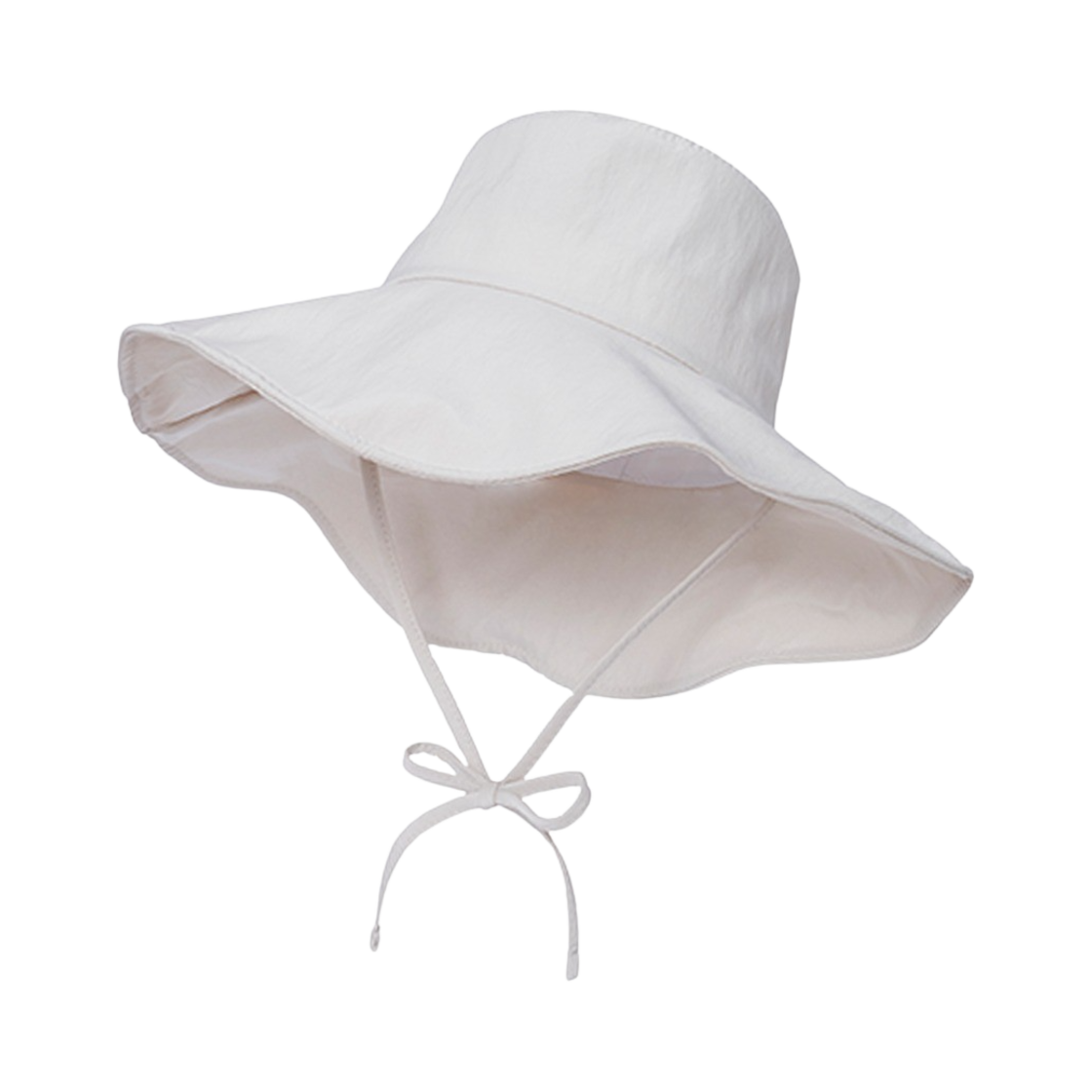 23SUNSWBH-BE Allincomplete Nylon Strap Wide Bucket Hat Beige