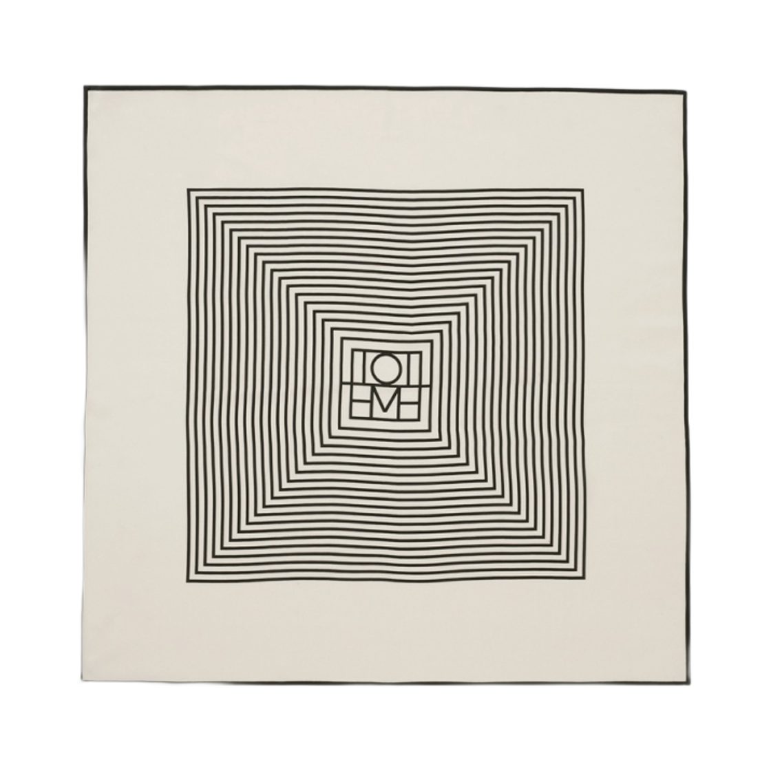 토템 센터드 모노그램 실크 스카프 크림 모노그램