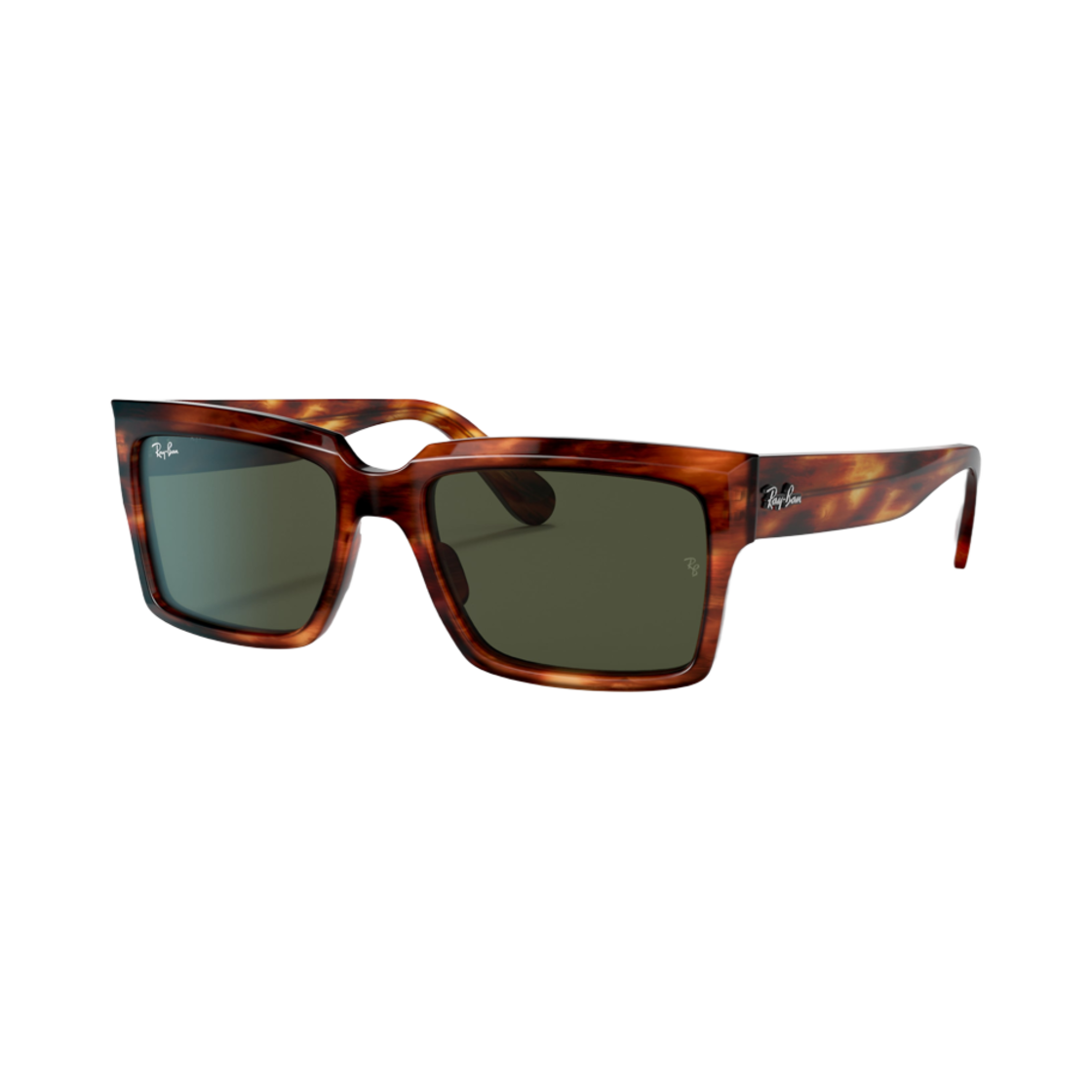 레이밴 인버네스 폴리쉬드 스프라이트 하바나 프레임 그린 클래식 G-15 렌즈 하이 브릿지 핏(Ray-Ban Inverness Polished Striped Havana Frame Green Classic G-15 Lenses High Bridge Fit) - 1