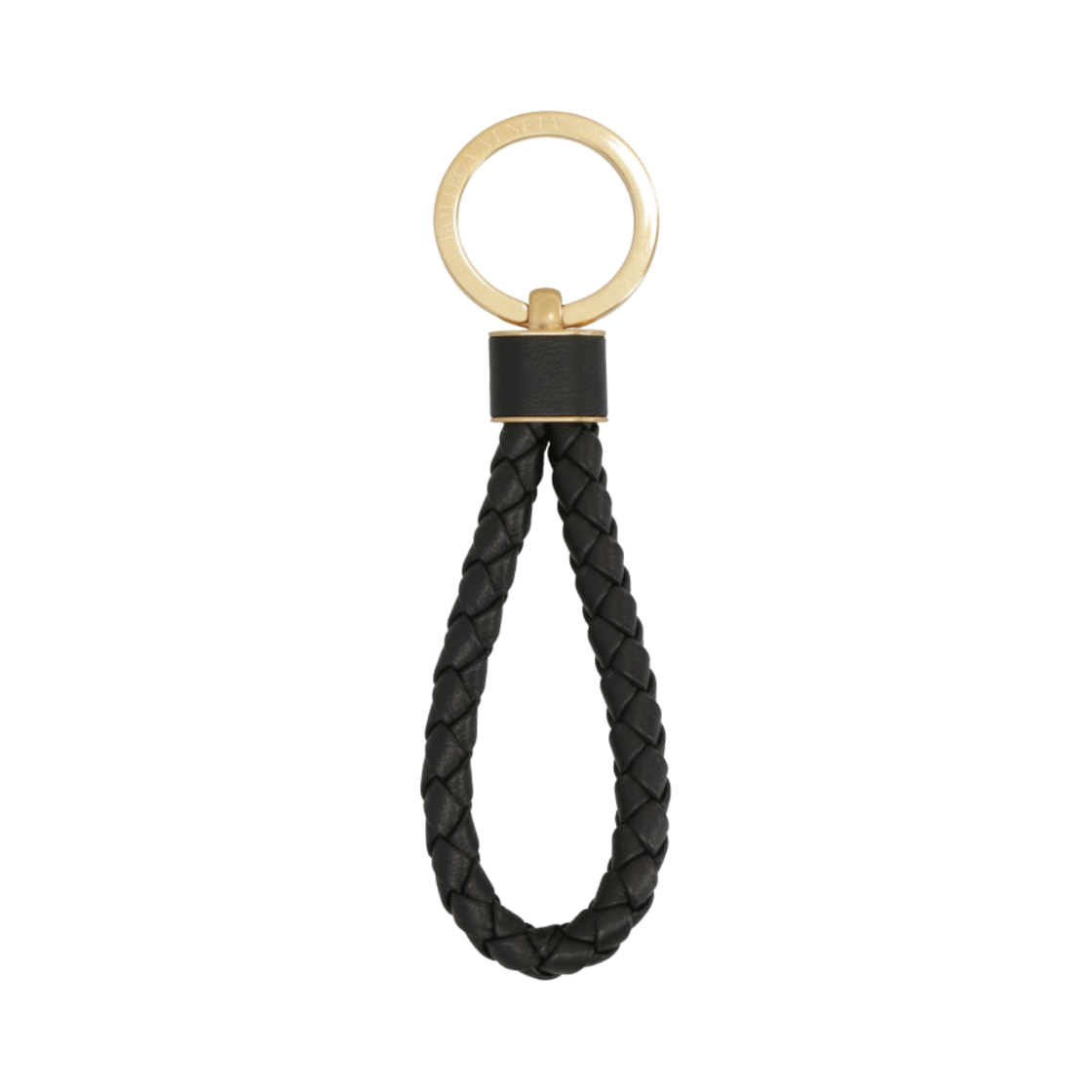 보테가 베네타 레더 키링 블랙(Bottega Veneta Leather Keyring Black)
