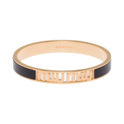 (W) Miu Miu Enameled Metal Bracelet Black