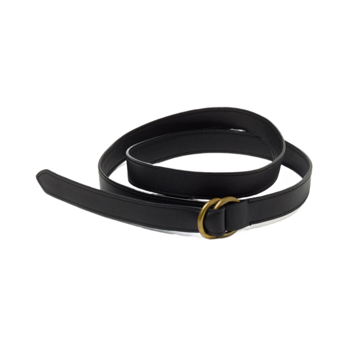 A25SB06RP-W (W) Auralee Double Ring Buckle Belt Black