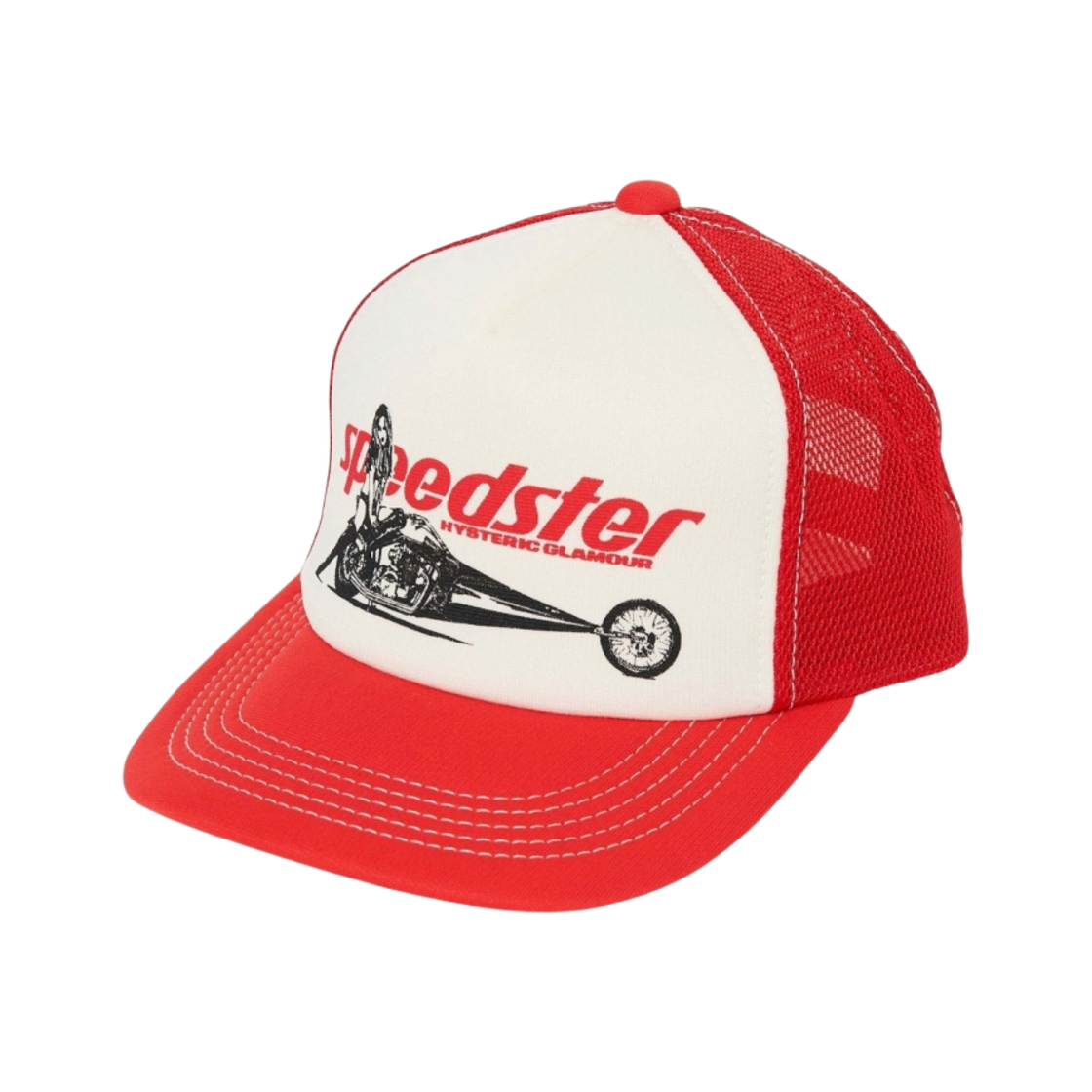 히스테릭 글래머 스피드스터 메쉬 캡 레드