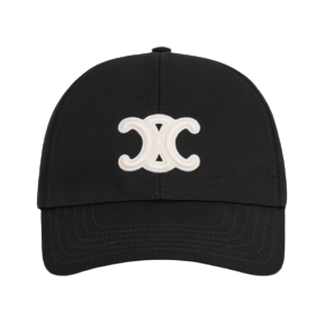 (W) 셀린느 코튼 트리옹프 베이스볼 캡 블랙((W) Celine Triomphe Baseball Cap in Cotton Black)