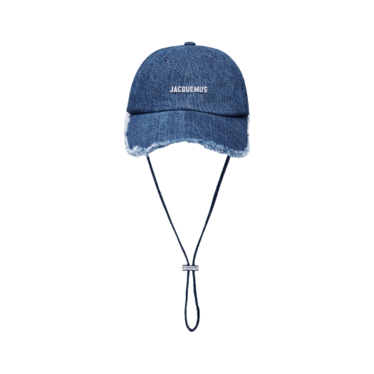235AC452-1389-330 Jacquemus La Casquette Artichaut Fringe Baseball Cap Blue