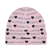 Supreme Hearts Beanie Light Pink - 24FW