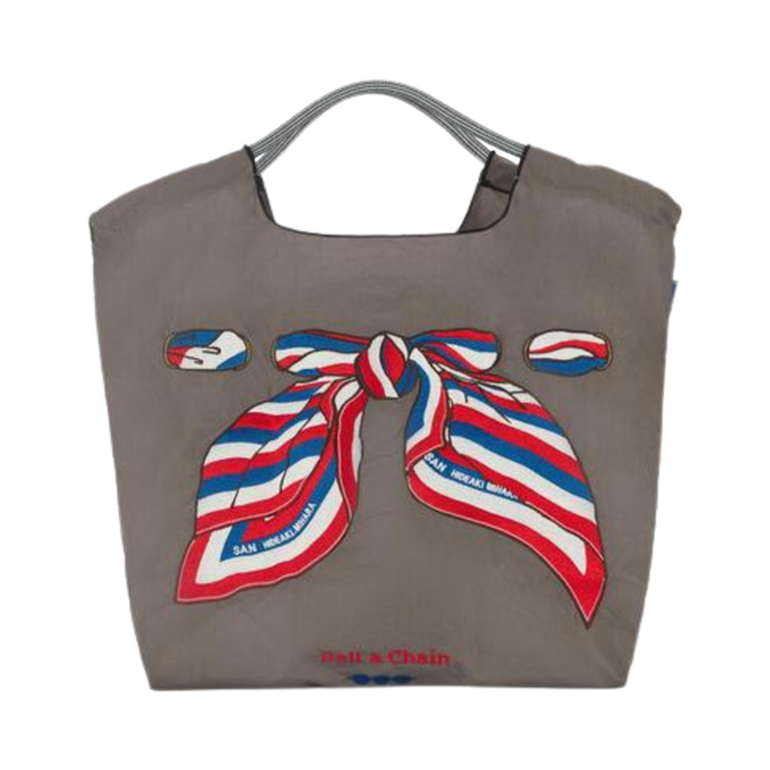 볼 앤 체인 산 히데아키 스카프 에코백 M 쿨 그레이(Ball & Chain San Hideaki Scarf Eco Bag M Cool Gray)