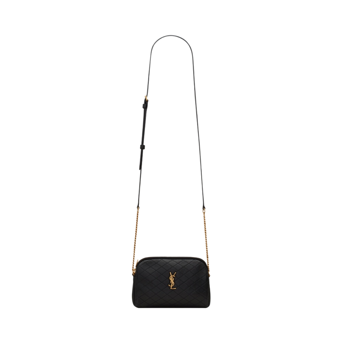 733667-1EL07-1000 Saint Laurent Gaby Chain Pouch in Quilted Lambskin Black