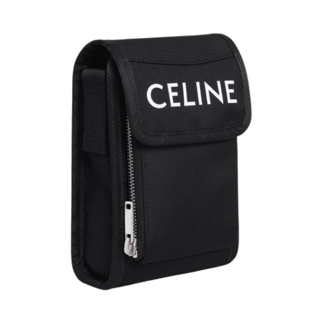 셀린느 나일론 셀린느 프린트 트레킹 플랩 폰 파우치 블랙(Celine Trekking Flap Phone Pouch in Nylon with Celine Print Black) - 2