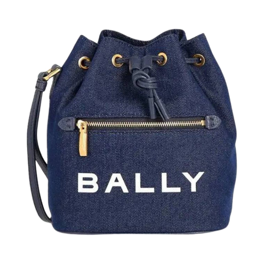 6306618 Bally Bar Denim Mini Bucket Bag Navy