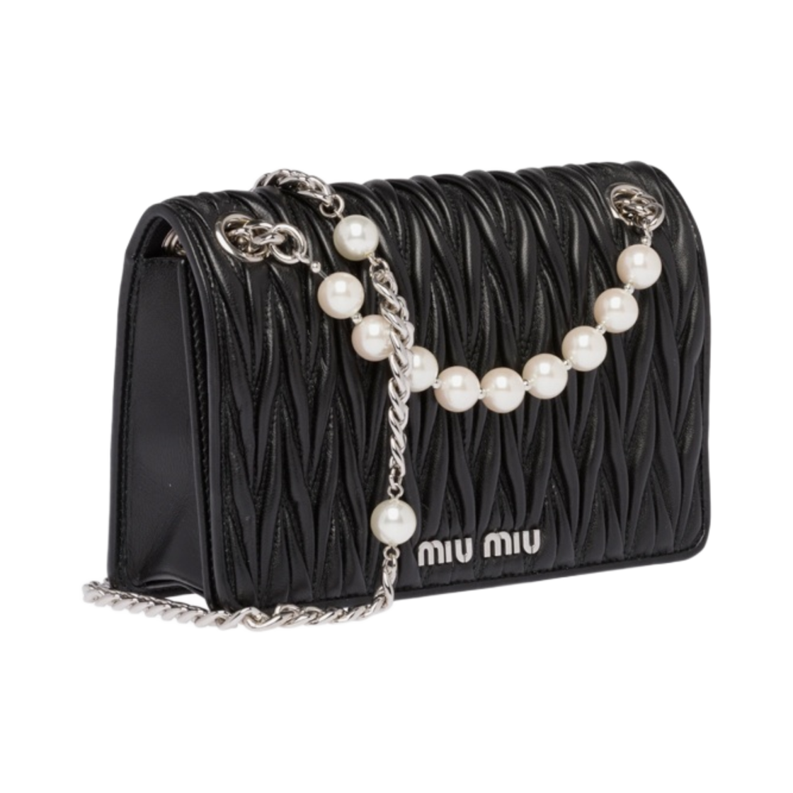 미우 미우 마테라쎄 나파 가죽 숄더백 블랙(Miu Miu Matelasse Nappa Leather Shoulder Bag Black) - 2