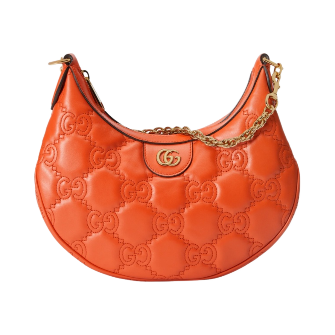 구찌 GG 마틀라세 스몰 숄더백 오렌지 레더(Gucci GG Matelasse Small Shoulder Bag Orange Leather) - 1