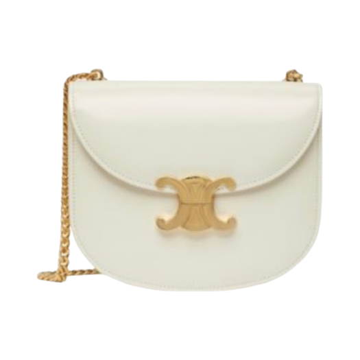 Celine Teen Besace Triomphe Chain in Shiny Calfskin Rice