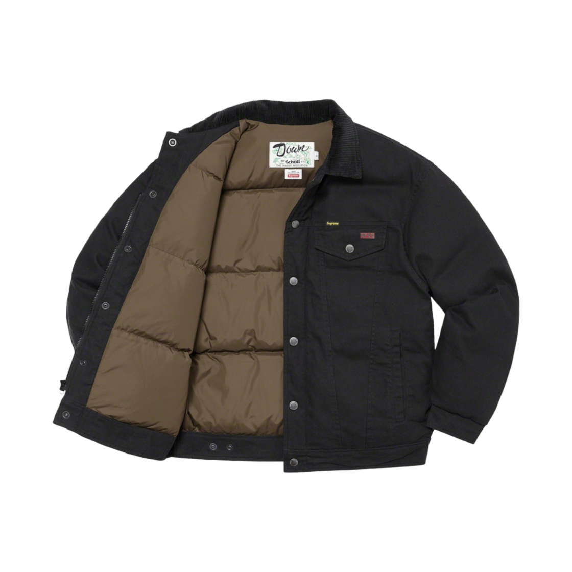 슈프림 x 쇼트 캔버스 다운 트러커 자켓 블랙 - 22FW(Supreme x Schott Canvas Down Trucker Jacket Black - 22FW) - 2
