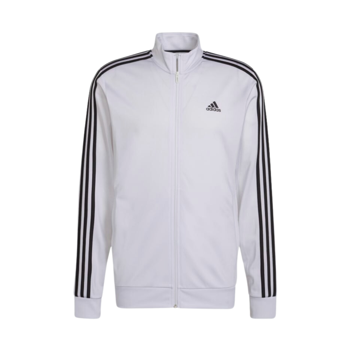 Adidas Essential Warm-Up 3S Track Jacket White Black  - KR Sizing