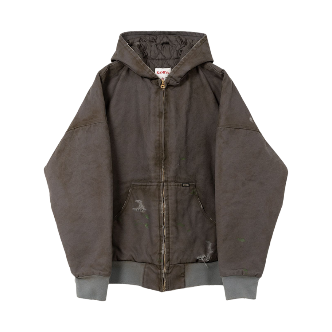 G14BL033 Kamiya Boro Duck Zip Parka Gray