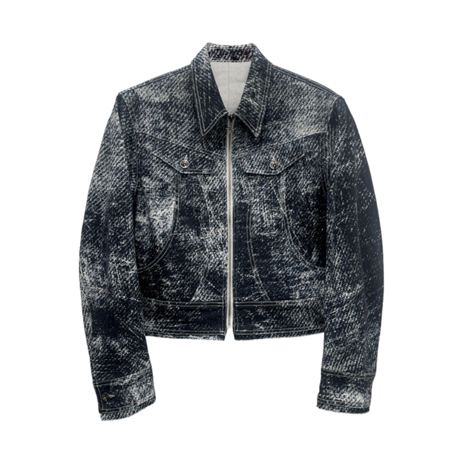 BLR24SSJK04 BLR Denim Printed Jacket Navy