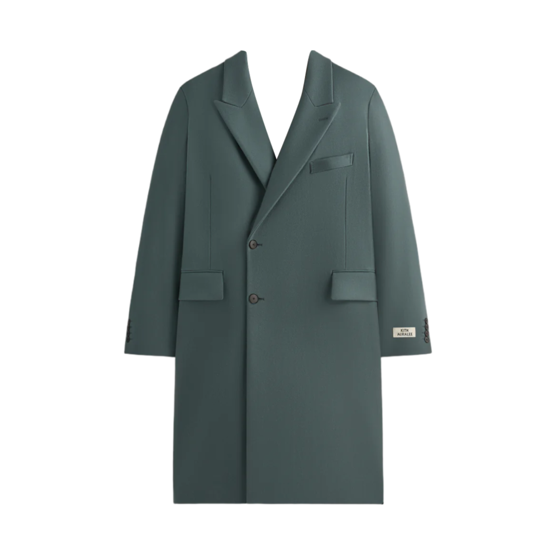 A24AC01AK-307 Kith 101 x Auralee Melton Chesterfield Coat Balsam Green