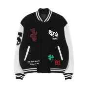 STU X HANK Varsity Jacket Black