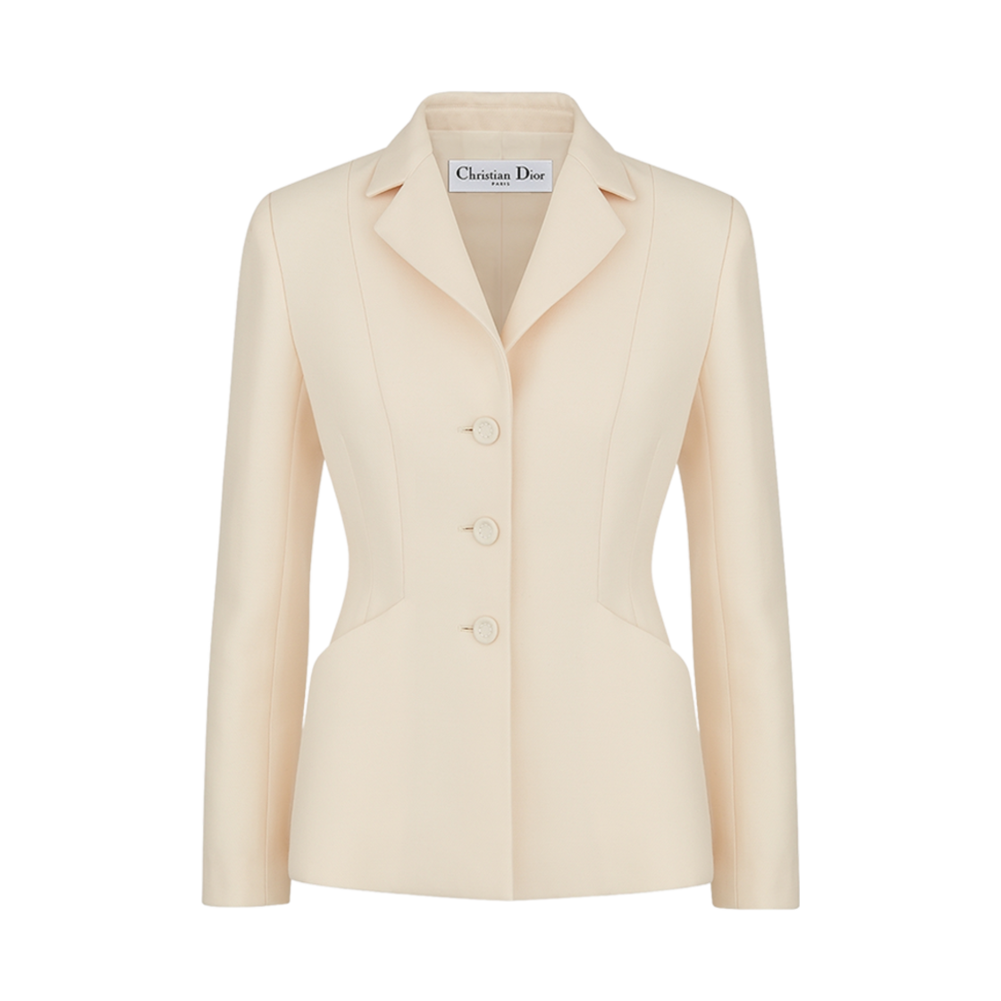 (W) 디올 30 몽테뉴 바 자켓 화이트 싱글 브레스티드 울 실크((W) Dior 30 Montaigne Bar Jacket White Single Breasted Wool Silk)