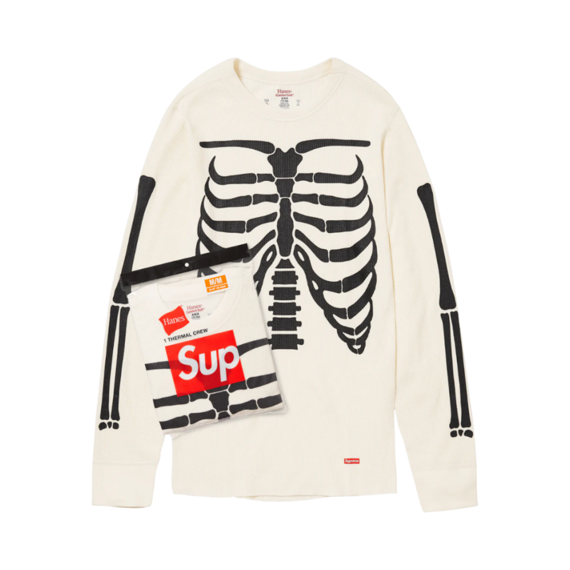 슈프림 헤인즈 본즈 써멀 크루 내츄럴 (1개입)(Supreme Hanes Bones Thermal Crew Natural (1 Pack))