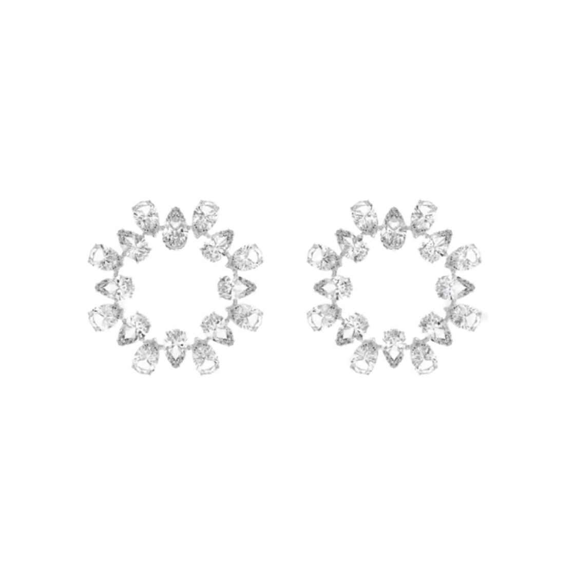 5601509 (W) Swarovski Millenia Hoop Earrings White Rhodium Plated
