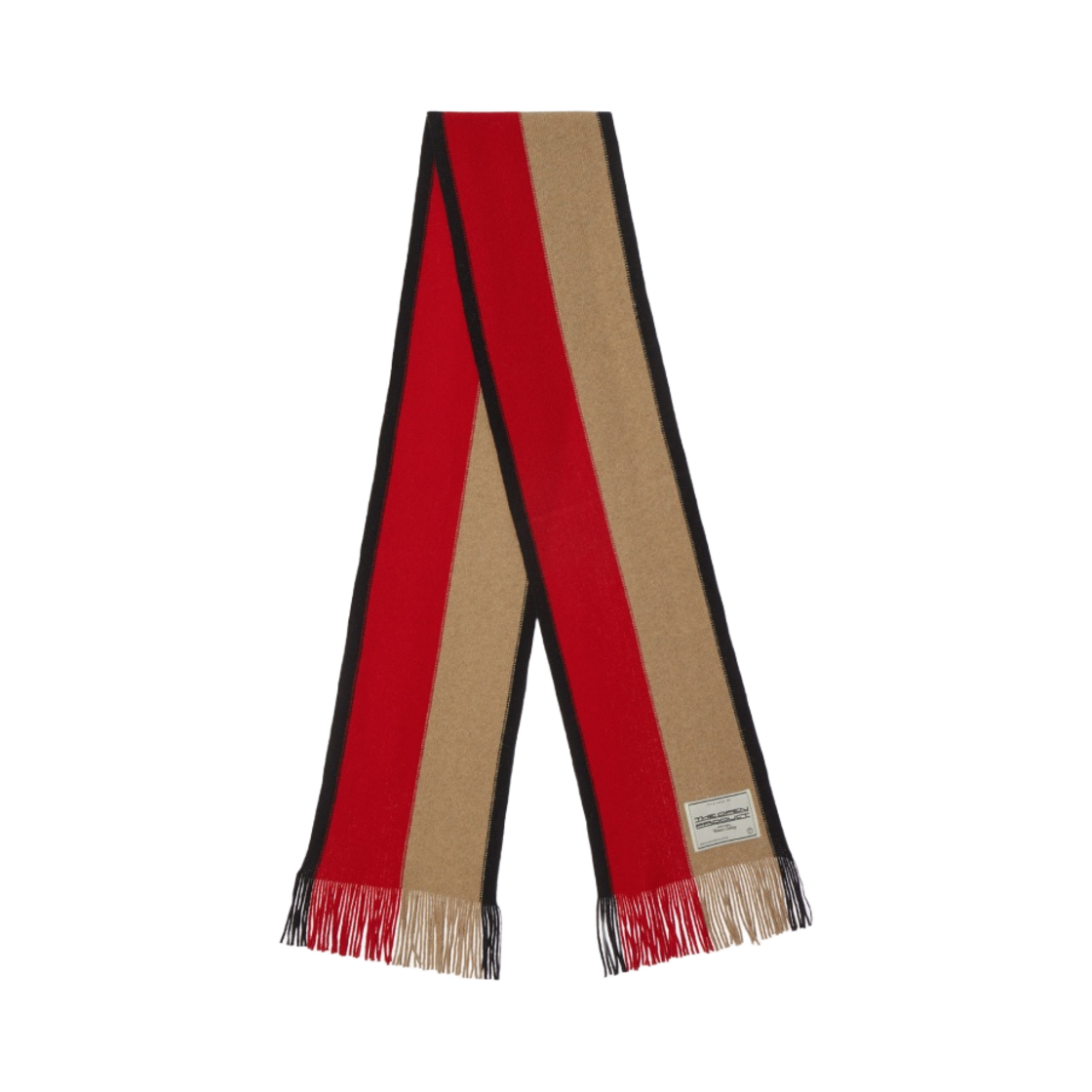 오픈 Yy 프린지 스트라이프 머플러 레드