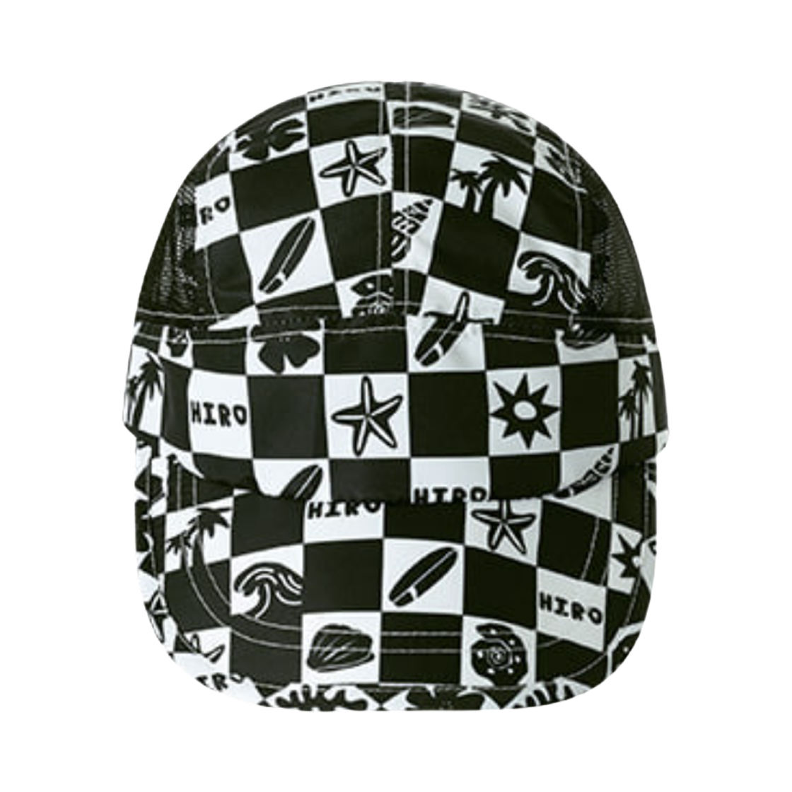 (키즈) 히로 드로잉 체커 캠프캡 블랙((Kids) Hiro Drawing Checker Camp Cap Black)