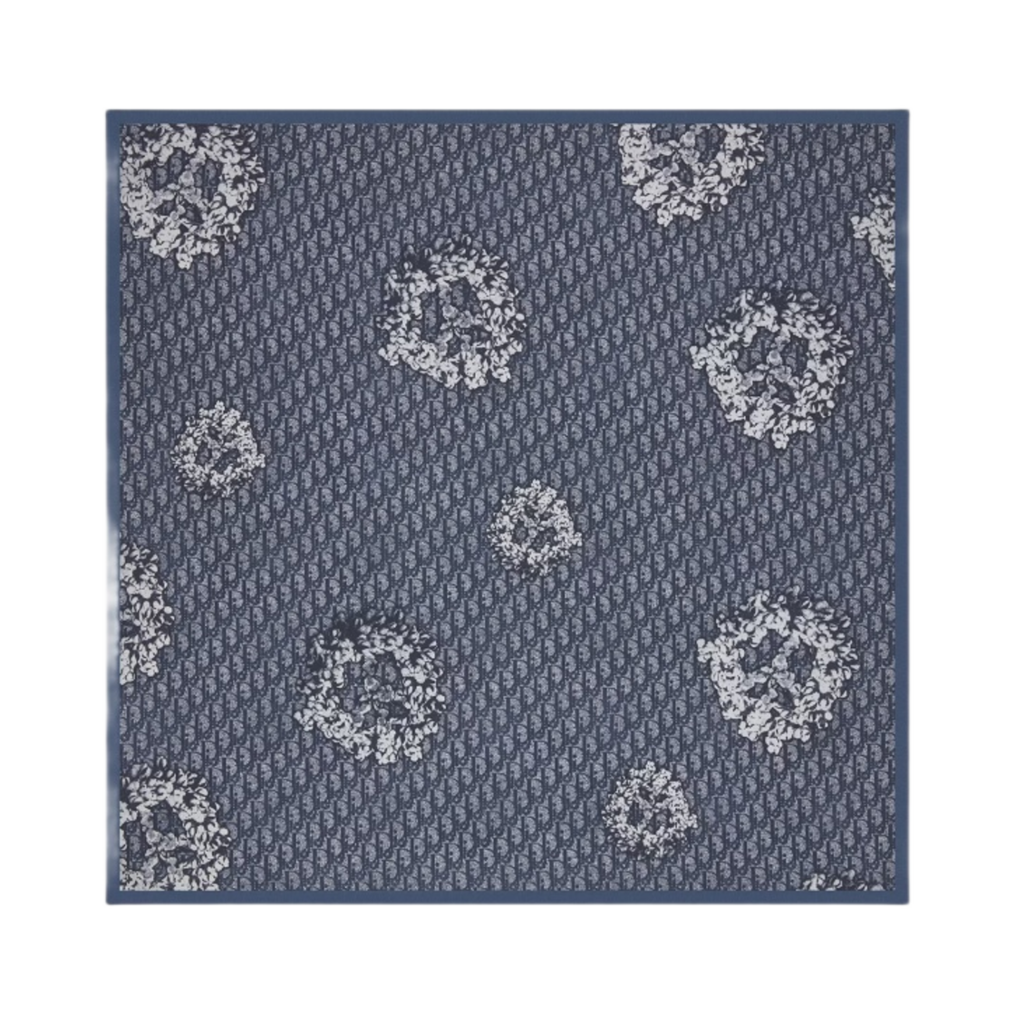 39B1060A0883-C588 Dior x Denim Tears Dior Tears Silk Dior Oblique Bandana Navy Blue Light Gray