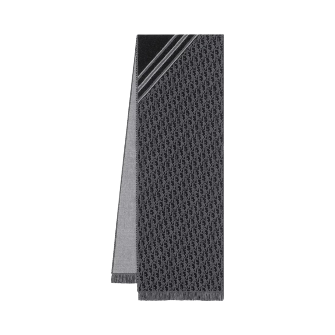 18E0005A0479-C988 Dior Oblique Wool Muffler Black Grey
