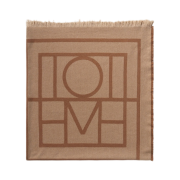 Toteme Monogram Wool Cashmere Scarf Camel